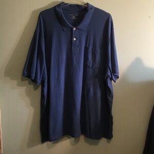 Harbor Bay Men's Blue Polo with Chest Pocket